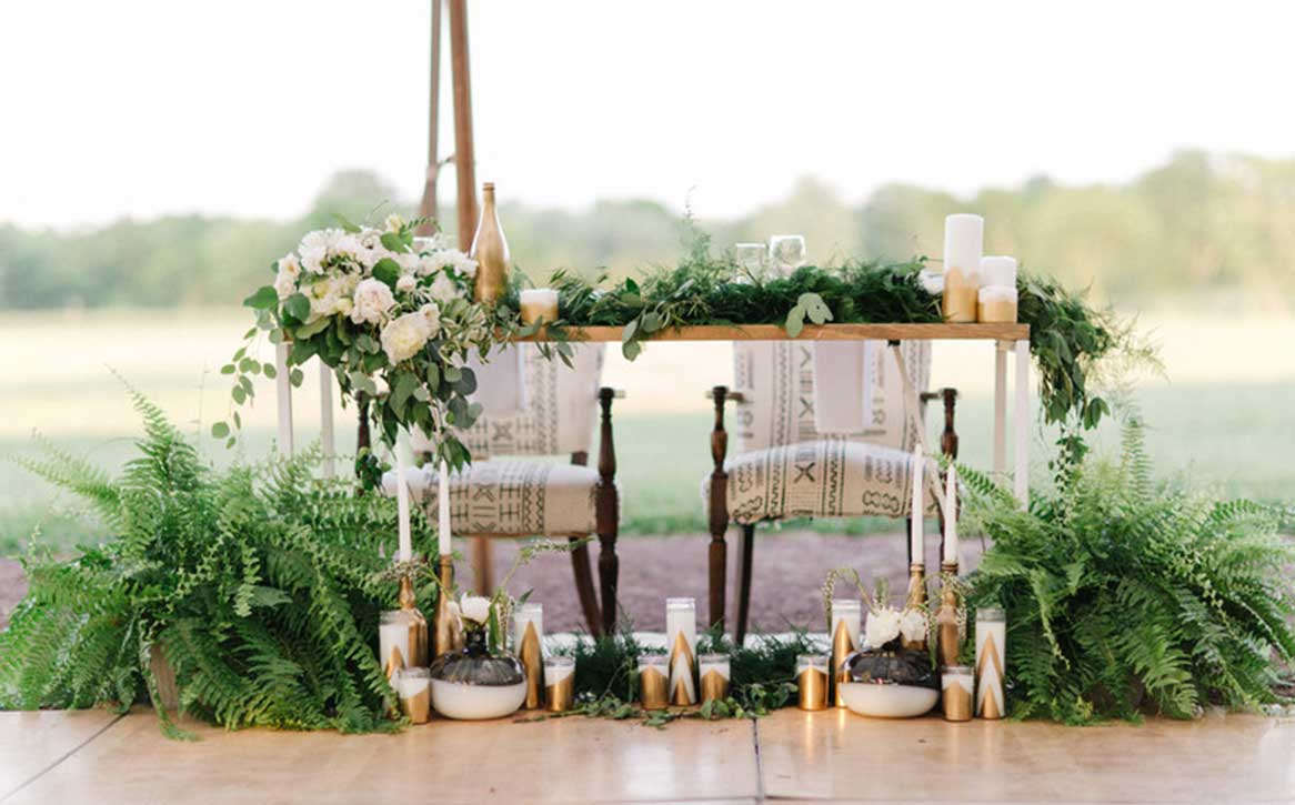 Potted Plants on Walls for a Scintillating Wedding Decor