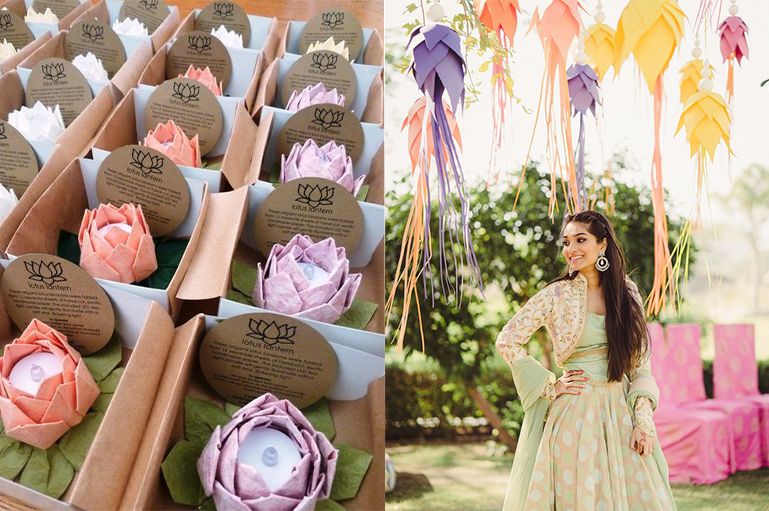 We spotted some amazing origami decor in real wedding decor ideas!